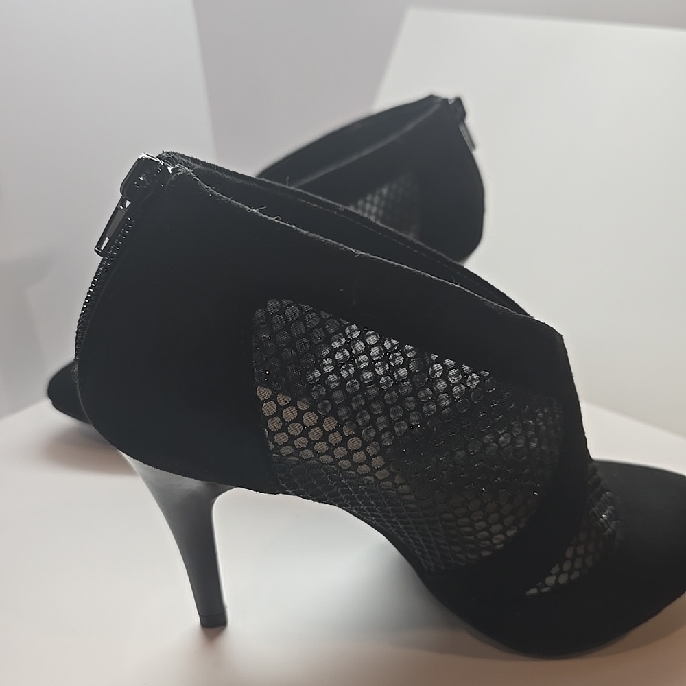 BCBG Black Mesh Heeled Boots